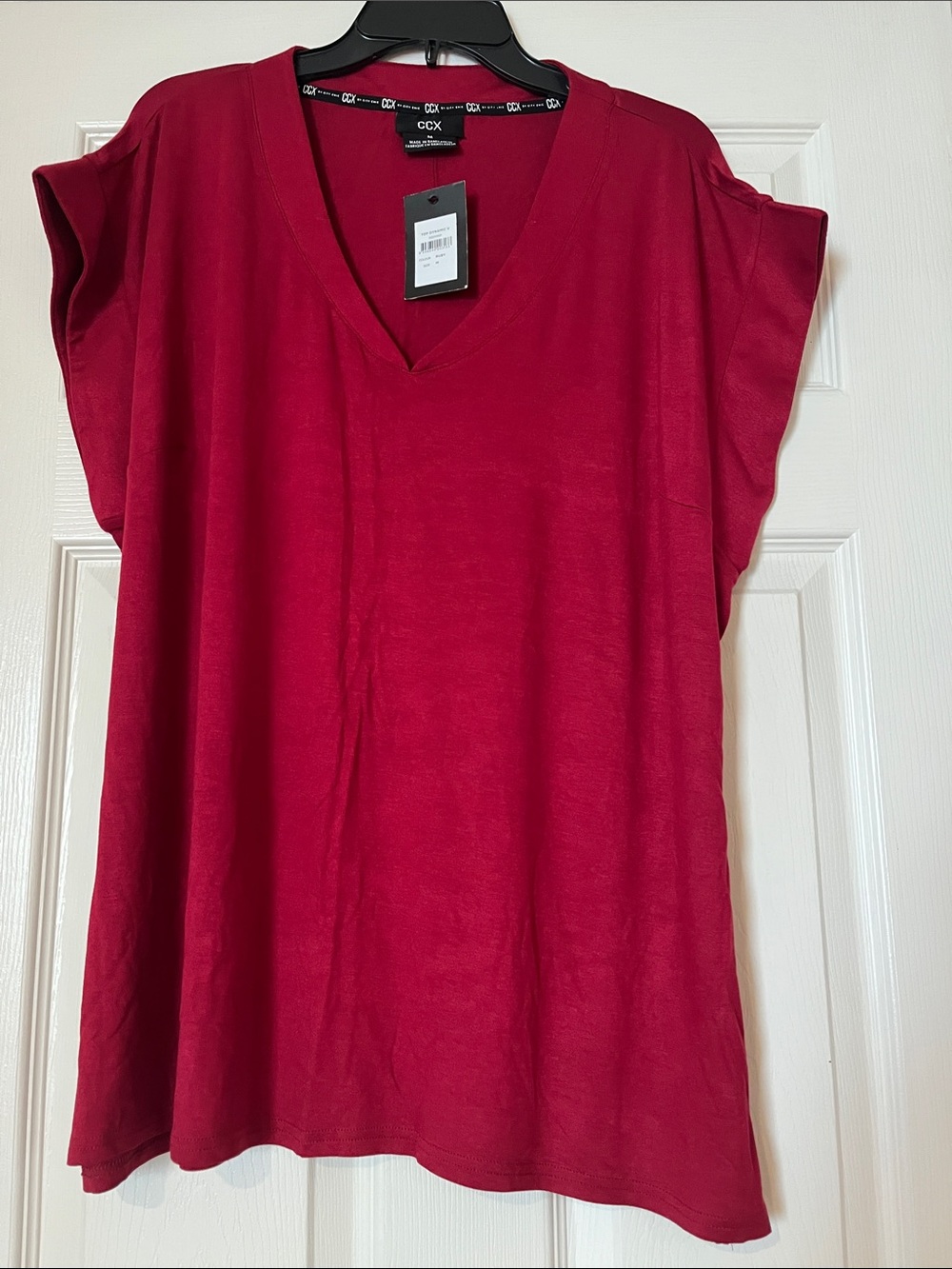 City Chic Deep Wine V-Neck Tunic Top